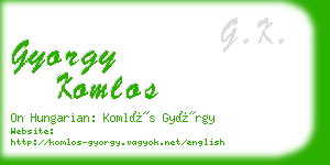 gyorgy komlos business card